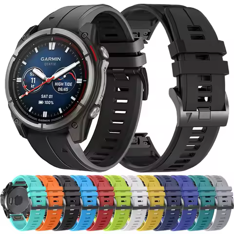 QuickFit 26mm 22mm Silicone Strap For Garmin Fenix 8 E 7 7X 6X Pro 6 5/5XPlus/Epix Gen 2/Enduro 3 2/