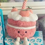 Cute Peach Cake Plush Toy Simulation Cake Plush Doll Birthday Gift Home Decoration
