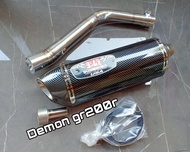 ชุดท่อสลิปออนGPX Demon Gr200R(เดมอน จีอาร์ 200อาร์) วัสดุแสตนเลสเกรด 304สวม 2 นิ้ว+ปลายท่อโยชิ R77เค