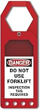 Accuform TSS904 Plastic Secure-Status Tag Holder, Default Legend "DANGER DO NOT USE FORKLIFT INSPECT