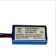 4-wire plug Lithium Battery 3.6V 2x1.9Ah 2XSL360/131 COHN lithium battery