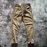 High-End American Retro ขาดๆ ยับๆ ขาตรง กางเกงยีนส์ ผู้ชาย ทันสมัย กางเกงขายาว Riff Rock Brand ผ้าฝ้