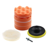 7pcs 3"/4" /5"/6"/7"Car Sponge Polishing Pad Set Polishing Buffer Waxing M10 Adapter Drill Kit for A