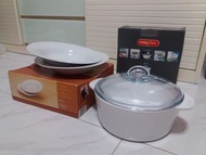 全新 兩公升康寧煲 送精美餸菜碟兩隻