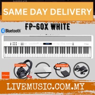 Roland FP-60X 88-key Digital Piano with RH5 Headphone and Adapter - White ( FP60X /RH-5)