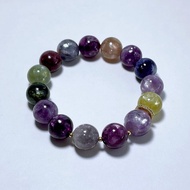 天然礦石 頂級彩祖母晶 12.6 mm 手鍊