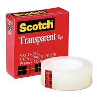 3M SCOTCH 600-B PREMIUM TRANSPARENT ADHESIVE TAPE (12.7MM X 32.9M / 19MM X 32.9M)