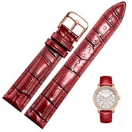 Red Watch Strap Female Genuine Leather Bright Leather Suitable for TITUS TITUS 3251 3275 Cowhide Str