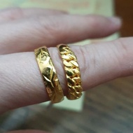 [FREE PPN] Cincin motif polos emas asli 24k 24 karat 99% kuning 5 gram