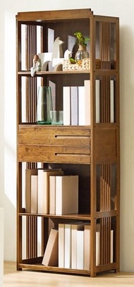 落地中式客廳復古書櫃(四層70cm長)