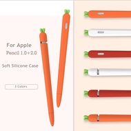 Soft Carrot Shell กล่องดินสอสำหรับ Apple Pencil 1 2 Case สำหรับ iPad Tablet Touch Pen Stylus Protective Sleeve Cover