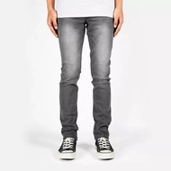 Celana Jeans Sobek Lutut Zigzag Celana Jeans Pria Sobek Bikers Abu Grey Sandwash Bahan Melar Skinny