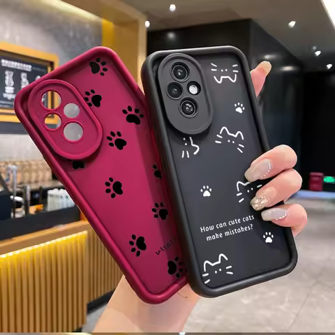 Lovely Line Cat Dog Phone Case for Honor Huawei 200 90 Lite P20 P30 P40 8 X9 Mate 20 30 Pro Nova 10 