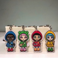 Combo 4 Chiếc Móc Khoá Luce Cùng 3 Người Bạn Là Fe Xin Sky Cầm Gậy 2D Annime Nhựa Mica Ép Cứng
