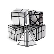 Yealvin Mirror Cube Set, Mirror Cube Bundle of 1×3×3 Floppy Cube 2×2 Speed Cube 3×3 Windmill Magic C