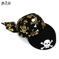Halloween Supplies Prom Show Hat Pirate Hat Dome Hat Pirate Captain Round Print Hat