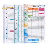 82 Sheets A6 Budget Planner Refill Notepad Monthly Weekly Planner Notepad Planner Notepad 6 Hole For
