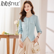 RYRYSTYLE French style small fragrance design feeling slim fit shirt for womens spring new western-s