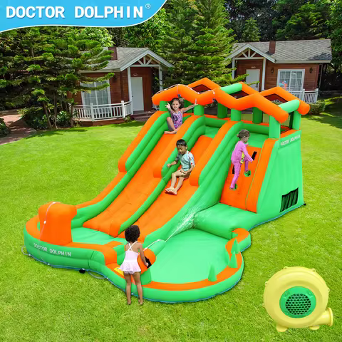 Double Waterslide Pool Outdoor Inflatable Water Slide for Kid Big Cheap Bounce House Jumper Bouncy J