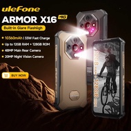 Ulefone Armor X16 4G Rugged Phone Smartphone Android 15 Up to 12GB+128GB 10360mAh Glare Flashlight 4