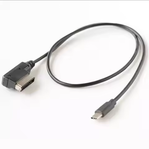 For Audi A4 A6 Q5 Q7 Golf MK7 GTI AMI VW Skoda MDI Media-in Type-C TypeC cable AUX audio+charging in