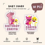 (30pcs) Diecut label hang tag BABY SHARK/Funny Print Birthday hang tag/Birthday label diecut Sticker/Birthday label/diecut Sticker/diecut hangtag diecut