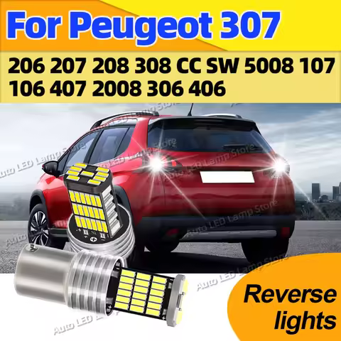 1156 6000K BA15S P21W Lamp LED Reverse Light Car Backup Blubs For Peugeot 307 206 207 208 308 CC SW 
