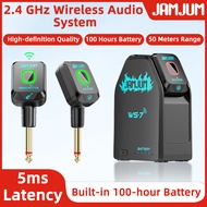 JAMJUM WS-7 2.4G Wireless Guitar Transmitter Receiver 5ms Low Latency 100H Battery 50M Range For Ele