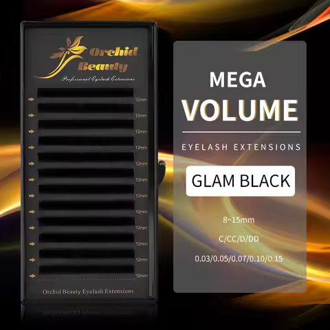 Orchid Beauty Wholesale Private Label C CC Curl Matte Black Classic Silk Eyelashes Individual Volume