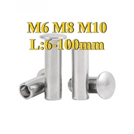 304 Stainless Steel Flat Round Head Semi-Hollow Rivets M6/M8/M10 (DM) (Y6) (x6)