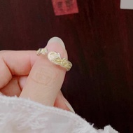 新品现货足银9999狐狸纯银戒指女气质国风开口实心描金狐狸桃花银戒指礼物Foot silver 9999 fox sterling silver ring female temperament2025