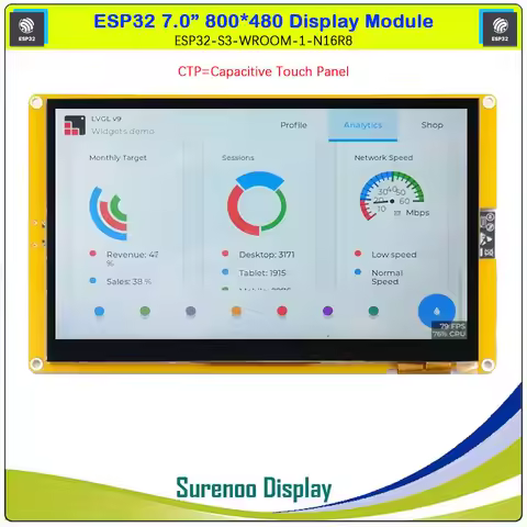 ESP32 Display 7.0" 800*480 Touch LCD Display Module Screen ESP32-S3-WROOM-N16R8 WIFI Bluetooth PSRAM