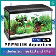 [Resun] Ripples Premium Aquarium Glass Fish Tank (with Filter and LED Lights) 18.9L / 56.7L