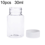 10Pcs 30ml Transparent Plastic Pill Bottles Salt Candy Case Storage Container