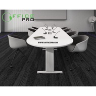 12 FT Oval Shape Meeting Table With Metal J Leg Conference Table 会议桌 | OFFICEPRO | HIB 36
