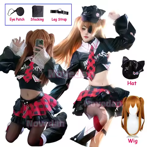 2025 New EVA Asuka Langley Soryu Cosplay Costume Wig Prop Full Set Outfit Rock Band Shikinami Asuka 