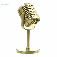 Classic Retro Dynamic Vocal Microphone Vintage Mic Universal Stand for Live Performance Karaoke Studio Recording Gold  Easy Install Easy to Use