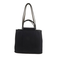 HERMES 帆布Cabag Pm銀扣手挽肩背兩用袋Noir