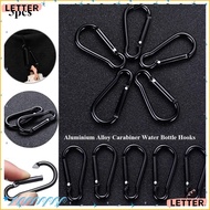 LETTER1 5pcs Outdoor Carabiner, 5 Styles Aluminium Alloy Spring Snap Clip,  Black Water Bottle Hooks