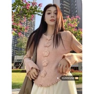 Cardigan With Floral Buttons D03