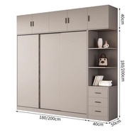 Solid Wood Wardrobe Storage Cabinet Wardrobe Cabinet Wardrobe with drawers Simple Sliding Door Wardr