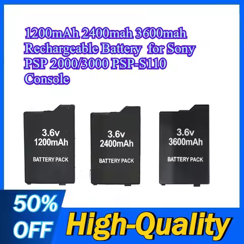 1200mAh 2400mah 3600mah Rechargeable Battery for Sony PSP 2000/3000 PSP-S110 Console