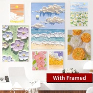 （With Frame）Landscape Poster, Abstract Canvas Drawing, Ins Wind Picture, Bedroom Decoration Wall, Ar