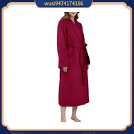 Lightweight Flannel Bathrobe Cozy Flannel Dressing Gown Soft Flannel Long Sleeve Bathrobe for Couple