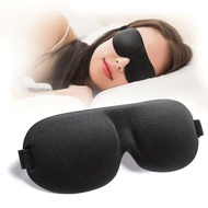 ผ้าปิดตาการนอนหลับสามมิติแบบ3D ฟองน้ำมหัศจรรย์สำหรับการนอนหลับสีดำแรเงาระบายอากาศได้ pelindung Mata