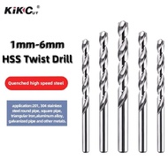 10 pc 1.0~6.0mm HSS Twist Drill Bits Straight Shank Auger Bits Drilling Tool Power Tools Accessories