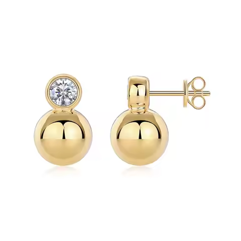 0.5 Carat Moissanite Stud Earrings S925 Sterling Silver Earrings For Women Engagement
