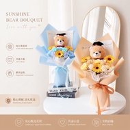 🎓 Graduation Bouquet Bear Gift Soap Roses And Sunflower Convo Bear 毕业花束香皂花