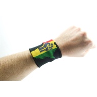 Rasta Wristband Africa Power Products Black Rasta-Roke African Map And Fist Pattern