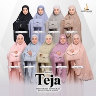 TELEKUNG TEJA by TELEKUNG HIQMAH Cotton Micro Sulam Corak Songket Bunga Tabur with Beg Telekung - De